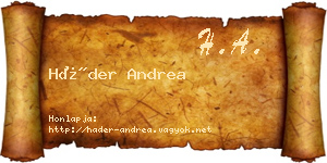 Háder Andrea névjegykártya