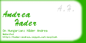 andrea hader business card