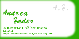 andrea hader business card